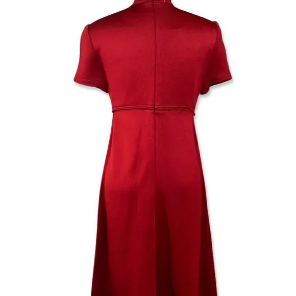 Chado Ralph Rucci red knit midi dress size 6 - Picture 7 of 7